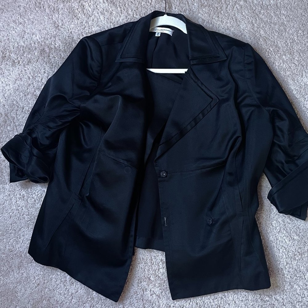 Carolina Herrera Vintage Silky Blazer Size 16 (L)